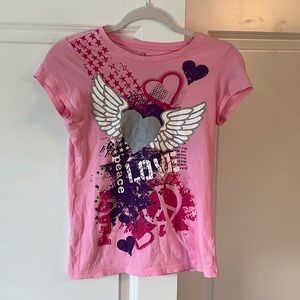 Children’s Place Pink 2000s Graphic Tee Size XS/S